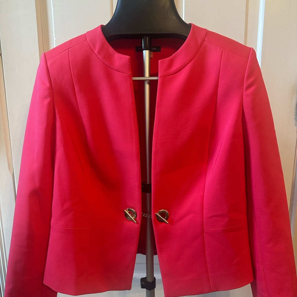 Tommy Hilfiger Pink Jacket with Gold Chain Toggle Detail